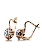 Earrings Vintage craft Zircon Original Vintage 14K Rose Gold vec027r